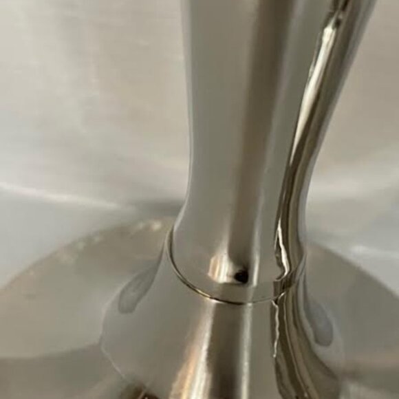 Silver Chrome Plated Pair of Candlestick Holders Vintage Shiny Candle Holder - Picture 3 of 5